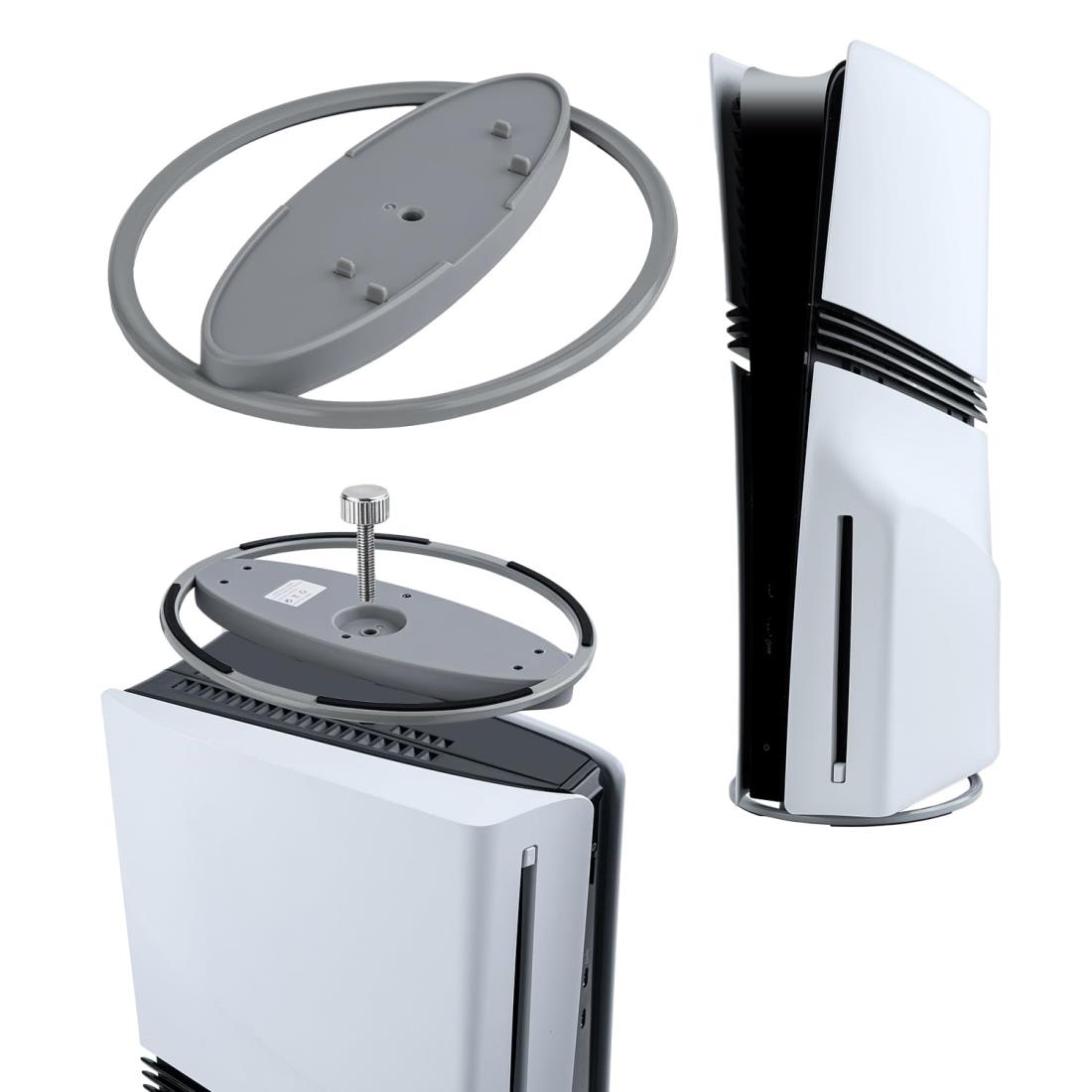 Mcbazel 新型PS5 Pro/Slim/PS5対応 縦置きスタンド 放熱改善 地震対策 転倒防止 PS5スタンド 通常版（UHD）とデジタル対応-グレイ