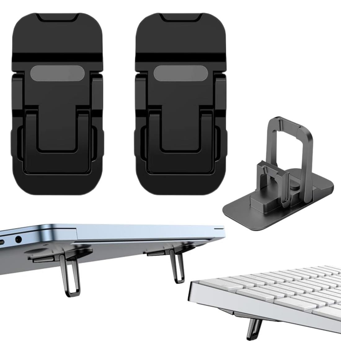 aninako ノートパソコンスタンド キーボードスタンド 貼り付け 3段階 高さ調整 pcスタンド 折り畳み式 ..