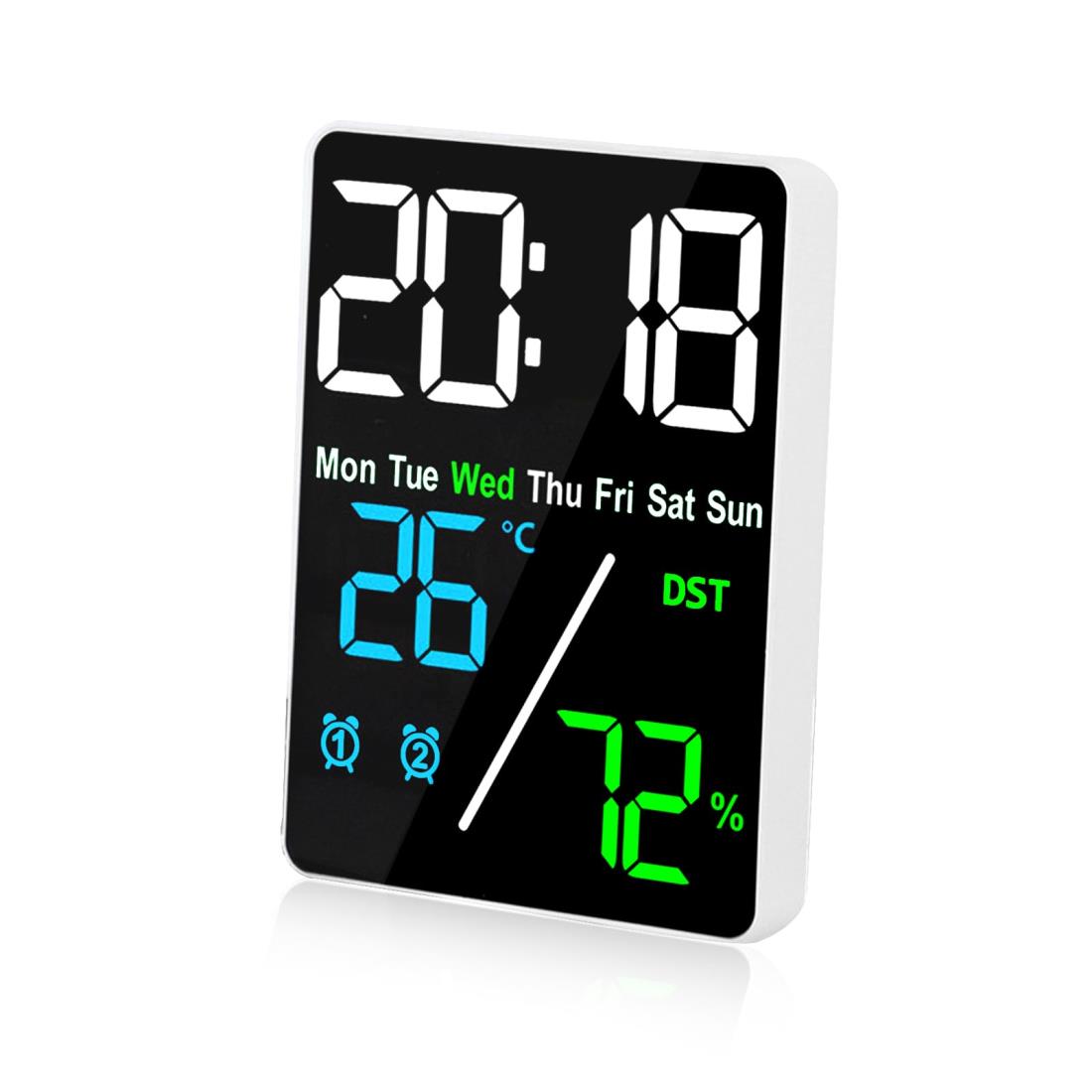 aninako 目覚まし時計 置き時計 デジタル時計 LED 電池式 USBケーブル給電 デジタル 時間/温度表示 多..