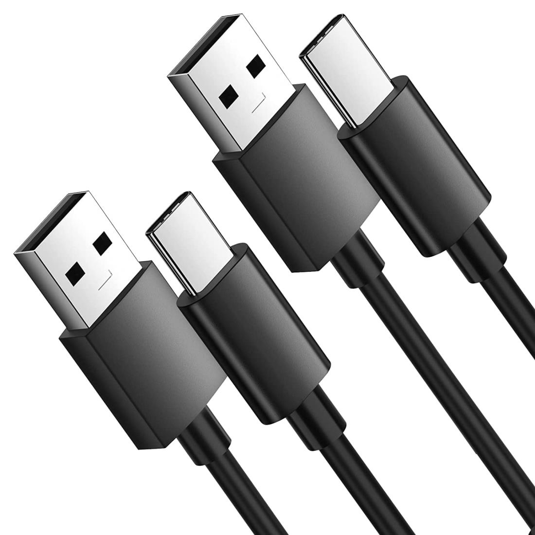 USB Type Cケーブル 1M2本 急速充電ケーブル データ転送 10mm長いタイプCプラグ 小型家電給電用 デスク..