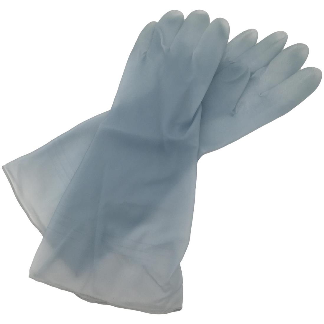 [Amazing Harmony] ゴム手袋 キッチン 炊事 家事 掃除 洗濯【手に馴染む透明感、心地よいフィット。】 (M, ブルー 無地)