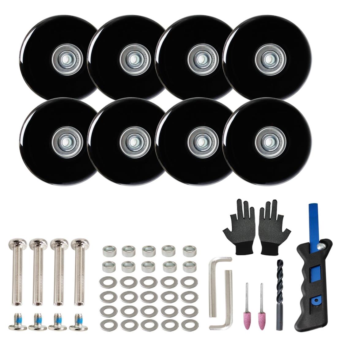 8個セット スーツケースタイヤ交換キット 車輪補修 静音キャスター 交換 修理キット キャリーバッグ ス..