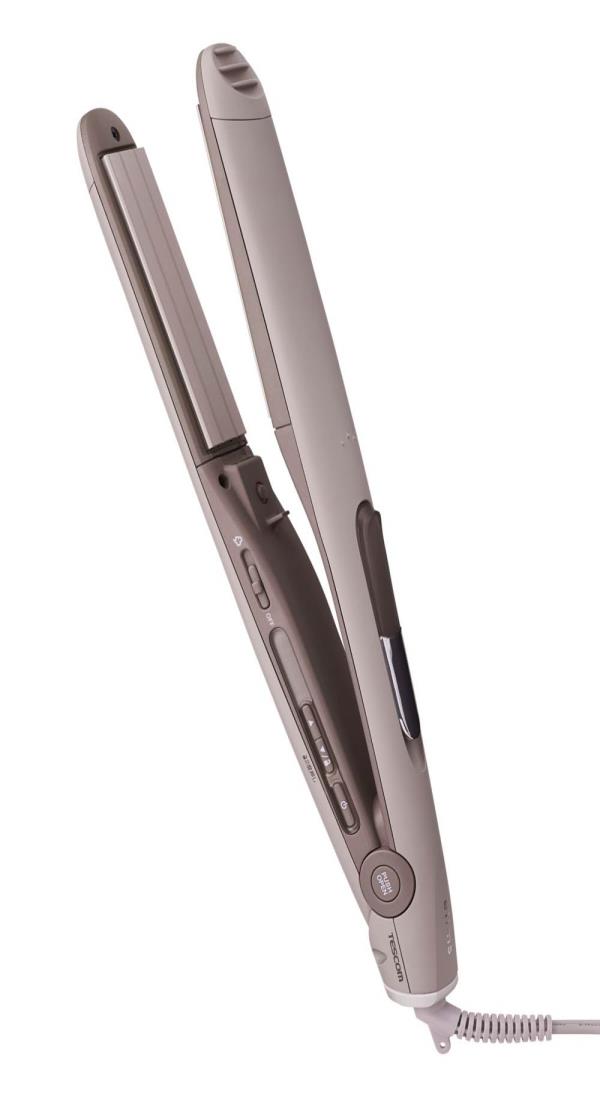 テスコム ヘアアイロン ストレートアイロン プロテクトイオン 30.5mm 100～200℃ 海外対応 温度調整/ロック/メモリー 自動OFF ラク抜きプラグ elims est クレイベージュ TS850A-C