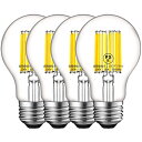 Zohadtak LED電球 E26口金 4000K 昼白色A60 100W形相当 フィラメント電球 10W 1200lm 一般電球形 クリアタイプ 省エネ 広配光 調光器非対応 4個入 (10W, 昼白色)