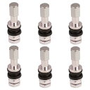 6個 ホイール用 インサイドバルブ クランプインバルブ 汎用 タイヤバルブ インサイド用 全長45mm 金属製チューブレスバルブ エアバルブ 直型ストレート ショート 耐熱コア使用 TR43E