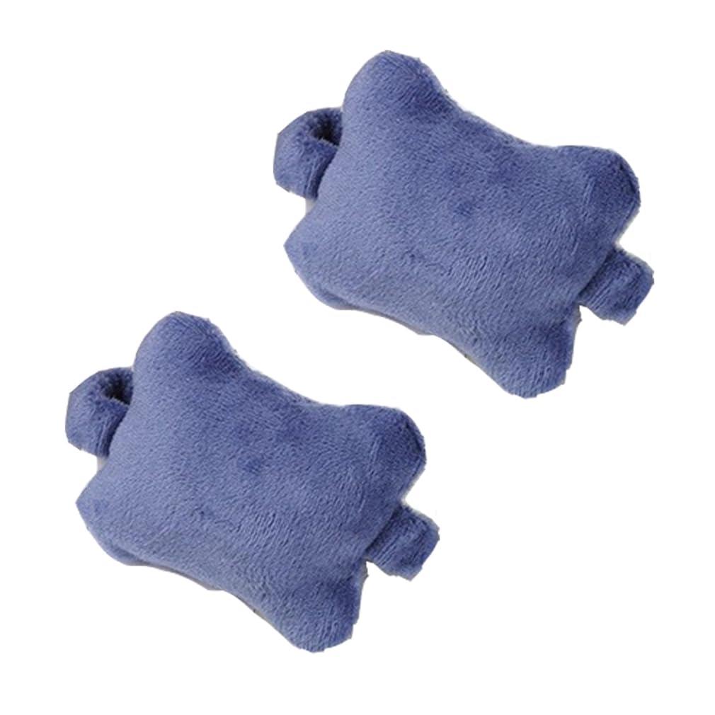 マウス用リストレスト 2点セット かわいいミニリストパッド 小型 軽量 移動しやすい 暖かく快適 柔らかいハンドレスト 手首サポート リストバンド 可動式 持ち運び 勉強 学生 女性用 長さ8cm (ダークブルー)