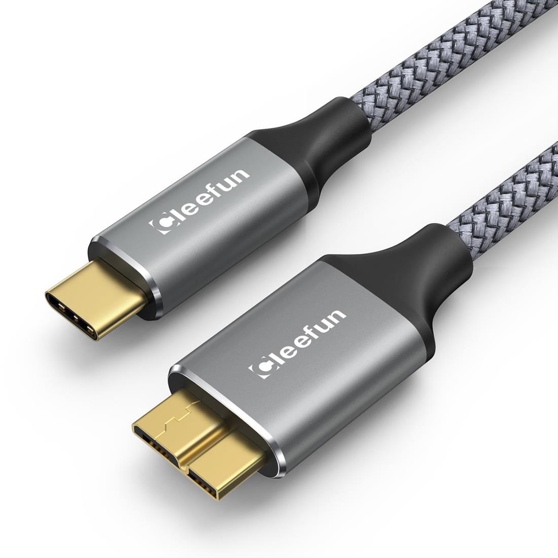 CLEEFUN USB C to Micro B ケーブル 2m USB 3.1 10Gbps 高速データ転送 Type C to Micro B 変換ケーブル 2メートル USB C 外付けhddケーブル マイクロB変換ケーブル 外付けHDD/SSD ハードドライブ/Macbook(Pro)/カメラなどに対応