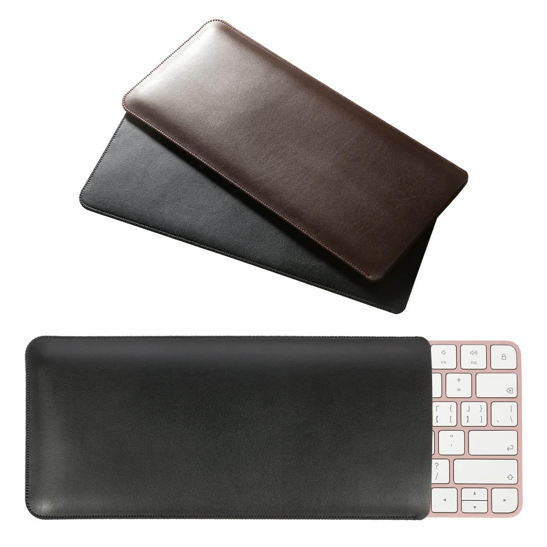 マジックキーボードケース スリムスリーブカバー 高級 オシャレ 革 Magic Keyboard 用 キーボードカバー 2024 A3118/ A3203， 2021発売 A2449/ A2450に適応 [ブラック]