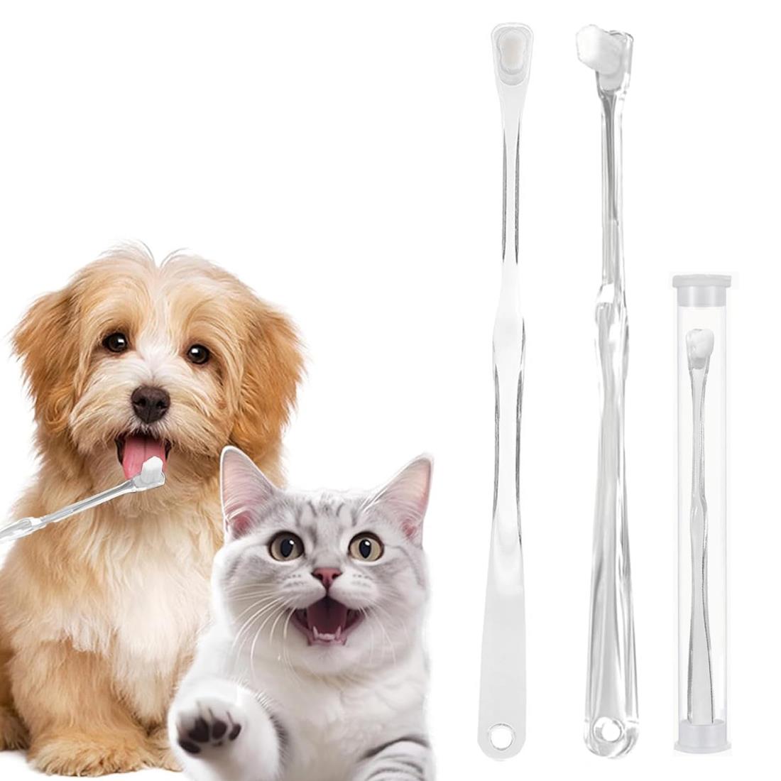 犬 歯ブラシ 猫 ペット用 2本セット 犬用歯ブラシ 濃密極細毛 歯茎に優しい 口腔ケア 収納ケース付き ..