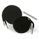 EKIND 2個セット 51インチ長のユニバーサルドローストリング交換キット、1個のスレッド用金具付き、スウェットパンツ、ショーツ、フーディーストリングに適用、シンプルで耐久性あり(ブラック平紐&丸紐、丸型金属ヘッド)