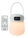 Umimile ベッドサイドランプ 授乳ライト 時計付き リモコン付き タッチセンサー 充電式 三段階調色 無段階調光 目に優しい 取っ手付き タイマー/メモリー機能 ナイトライト 間接照明 テーブルランプ 常夜灯 枕元ライト寝室 出産祝い ギフト (ホワイト)