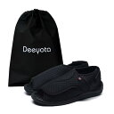 DEEYOTA 介護用シューズ ウール メンズ 軽量 リハビリシューズ スリッポン ウォーキングシューズ 老人 高齢者用靴 軽量 通気性 ブラック 27.0 cm