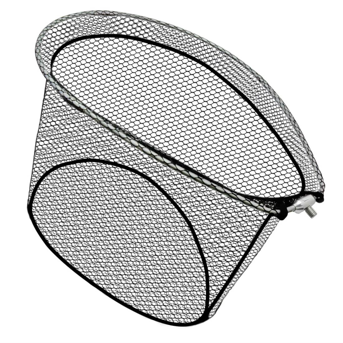 JINKING たも網 ランディングネット ラバーネット アルミオーバル フレーム 玉網 折りたたみ玉枠 ラバーコーティング タモ網