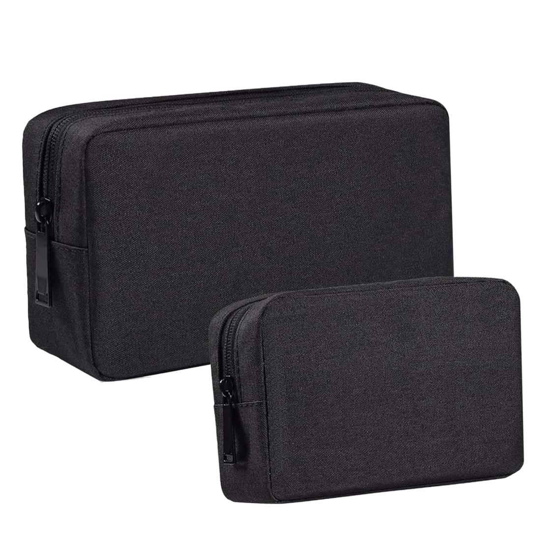 YINKE ガジェットポーチ メンズポーチ 小物入れ トラベルポーチ PC周辺 小物入れ収納ポーチ 大容量 多機能 収納 化粧 旅行 出張 ケーブル 収納 コード 2サイズセット ()