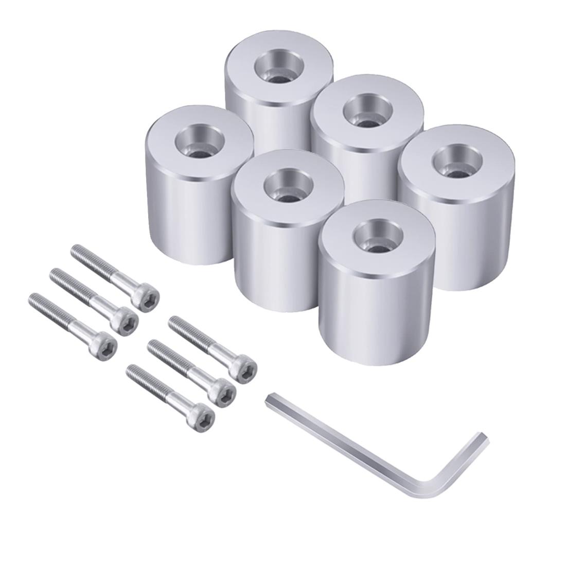 Φ28イレクターパイプ 車用ルーフキャリアバー スペーシアパイプ イレクターパイプ アタッチメント 内六角 取付用アルミ製アタッチメント アルミアタッチメントDIY 製作 で 車中泊 キャンプ や 釣り レジャーを快適に エブリィ NVAN ハイゼットカーゴ 等に適合 (6個セット)