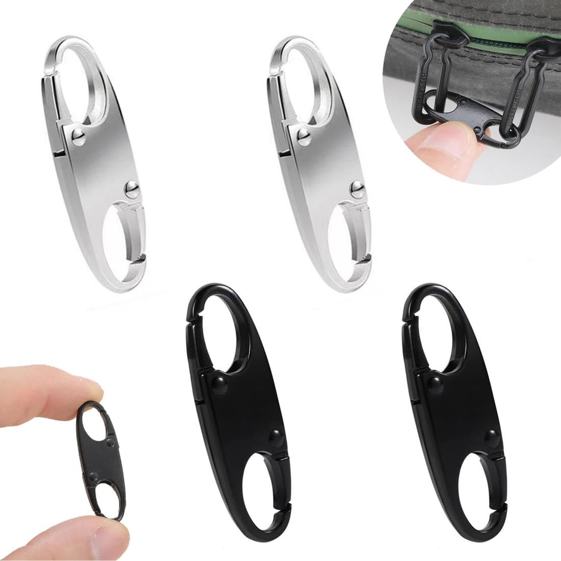 ジッパークリップ盗難防止 4個入り ファスナー 引き手 バックパックジッパーロック キーホルダー海外 ..