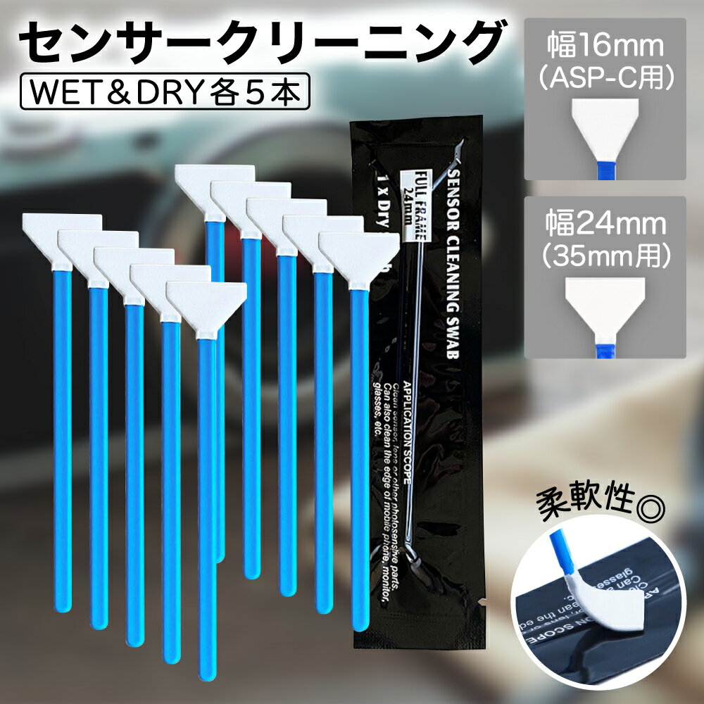 【P10倍＋レビュープレゼント】lifactlab. センサークリーニング スワブ 一眼レフ ミラーレス カメラ WET&DRY各5本セット