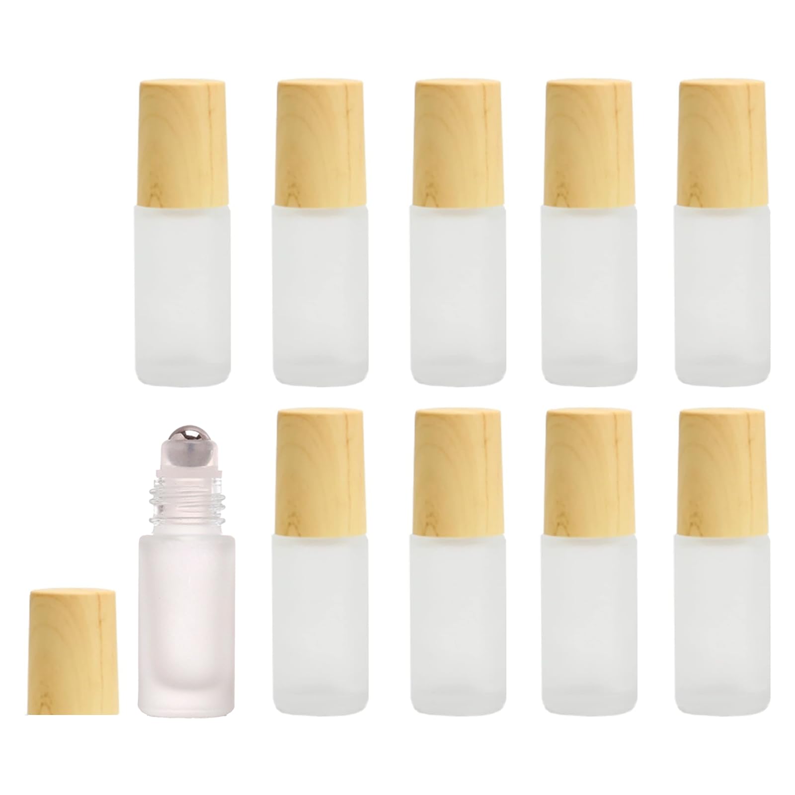 【ポイント5倍】ロールオンボトル 5ml ガラス アロマ瓶 コスメ 詰替え 保存容器 遮光 アロマボトル ロールタイプ 精油 香水 小分け用 10本セット (5...