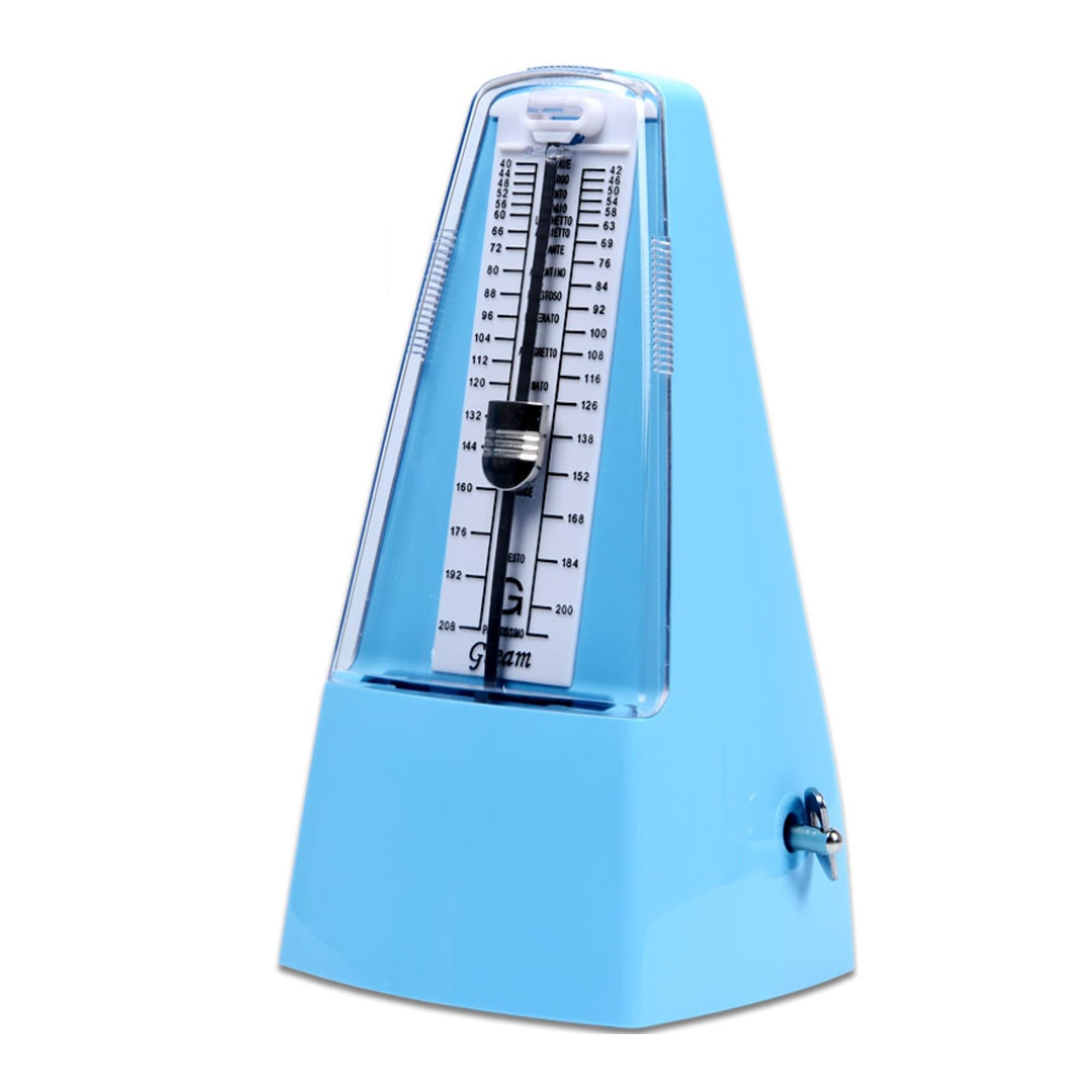 メトロノーム 振り子 楽器 高精度 機械式 コンパクト ピアノ 練習用 11.7×20.3cm (ブルー)