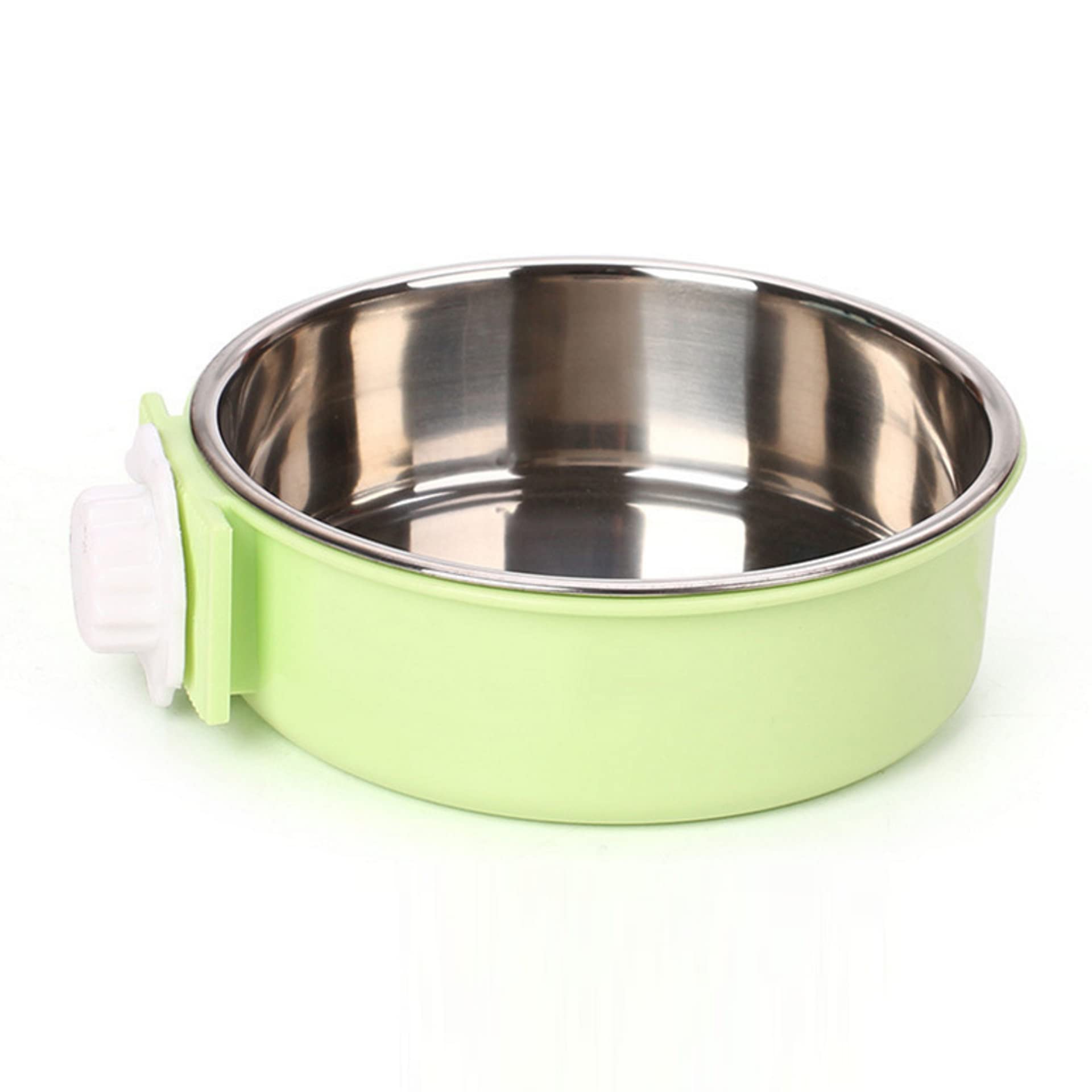 Other - 【レビュープレゼント】ペットボウル ハンガー ケージ用 犬猫用 ペット食器 餌入れ フード ウォーターボウル 小動物 ステンレス製 1個 (Sサイズ, グリーン)