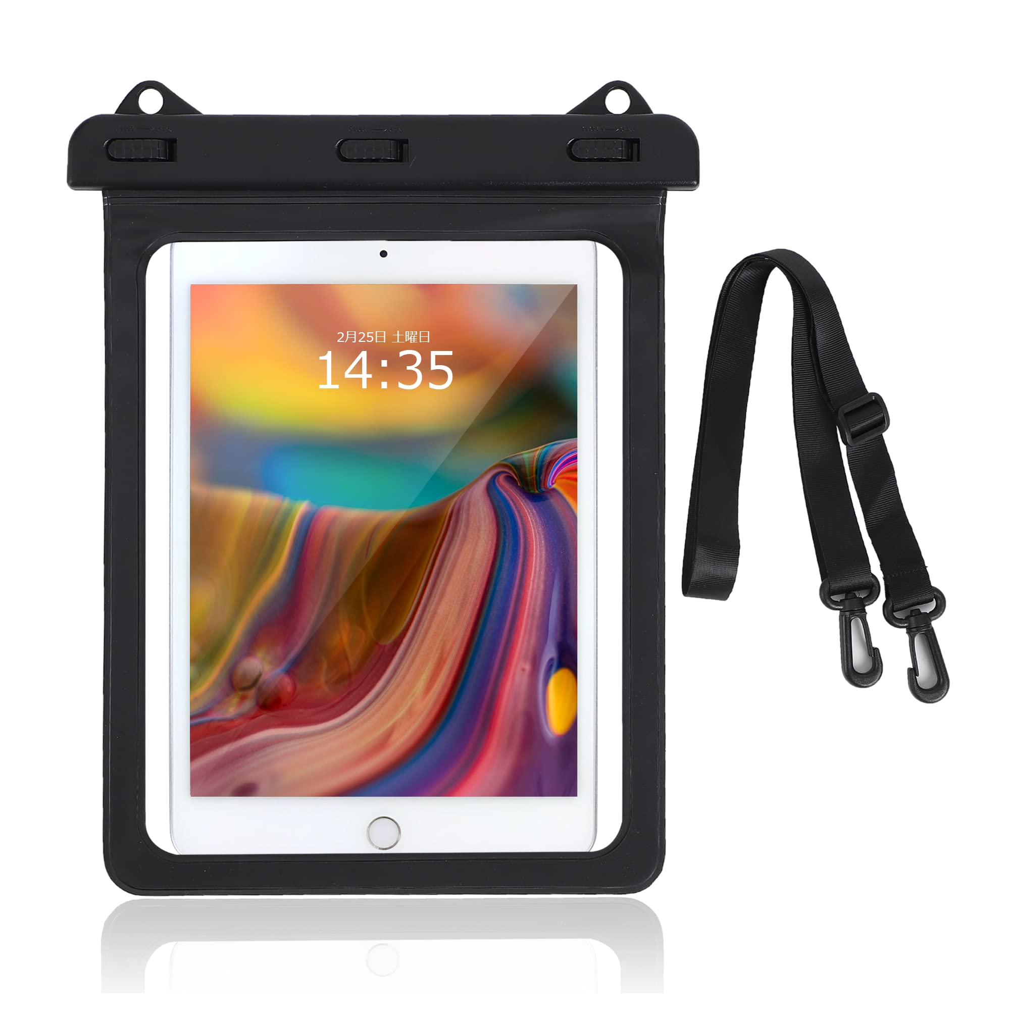乐天商城 - 【マラソン期間中P5倍＋レビュープレゼント】多機種対応 IPX8 防水 タブレットケース 11インチ迄のタブレットに最適 ストラップ付