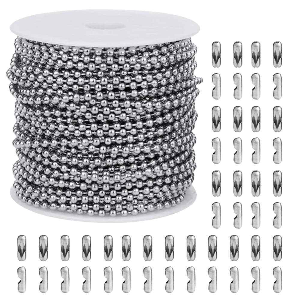 ボールチェーン キーホルダー チェーン シルバー ステンレス コネクター付き (20m)