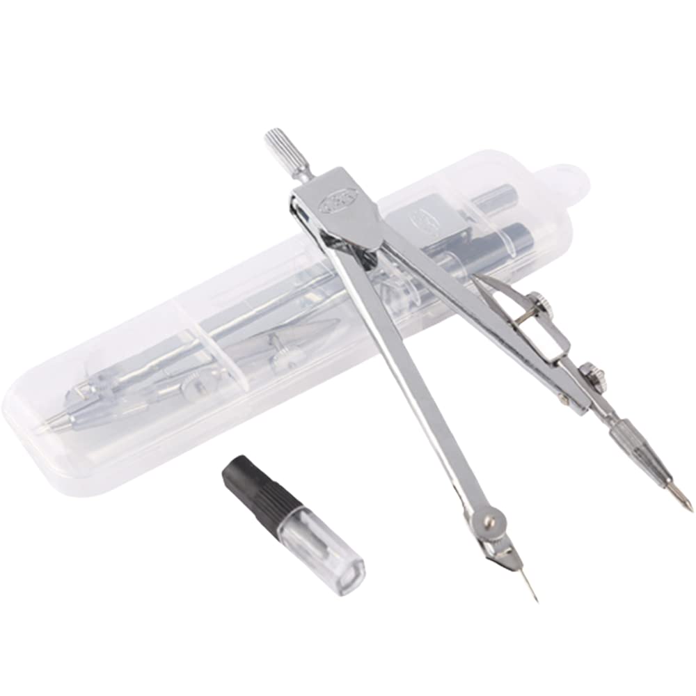 コンパス 製図用 小学生 中学生 シャーペンタイプ 製図用コンパス 金属 ケース付き