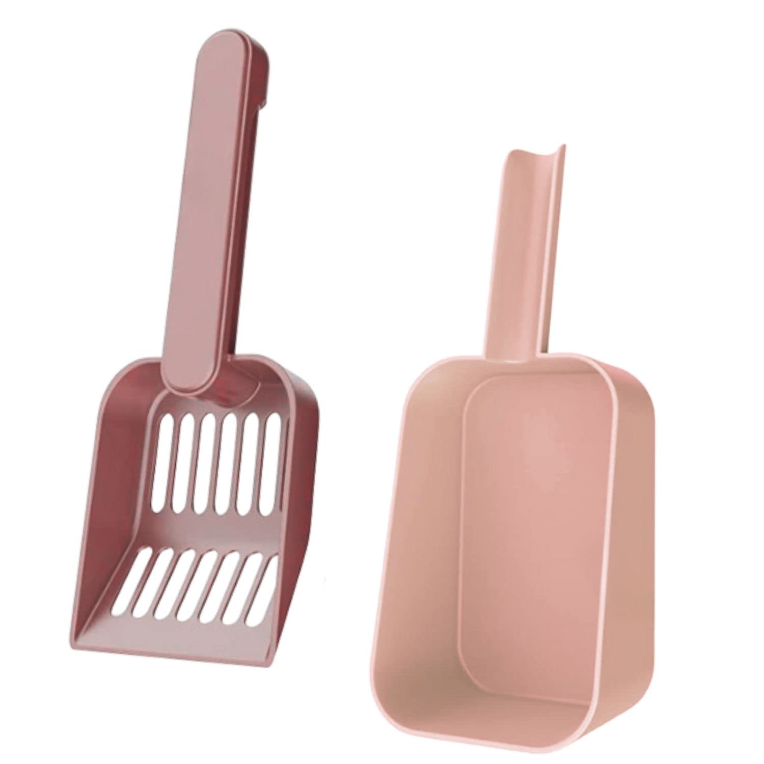 自立するスコップ 【ピンク】 シャベル ケース付き 猫砂 ちり取り付き スコップ