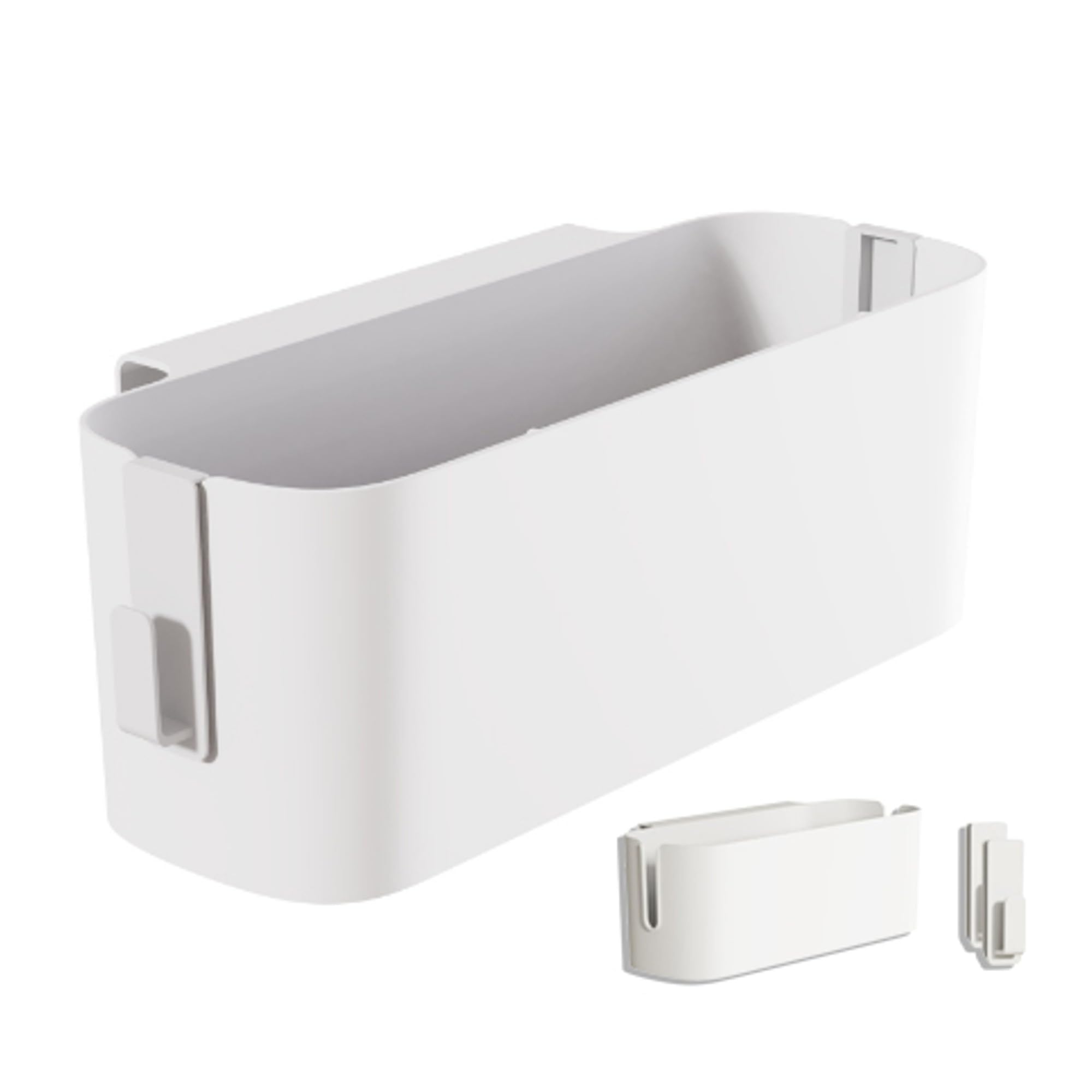 【ポイント5倍】ベッドサイド 収納 ポケット 収納ボックス 小物入れ 吊り下げ式 フック付き スマホ 雑誌 ブック ティッシュ (ホワイト)