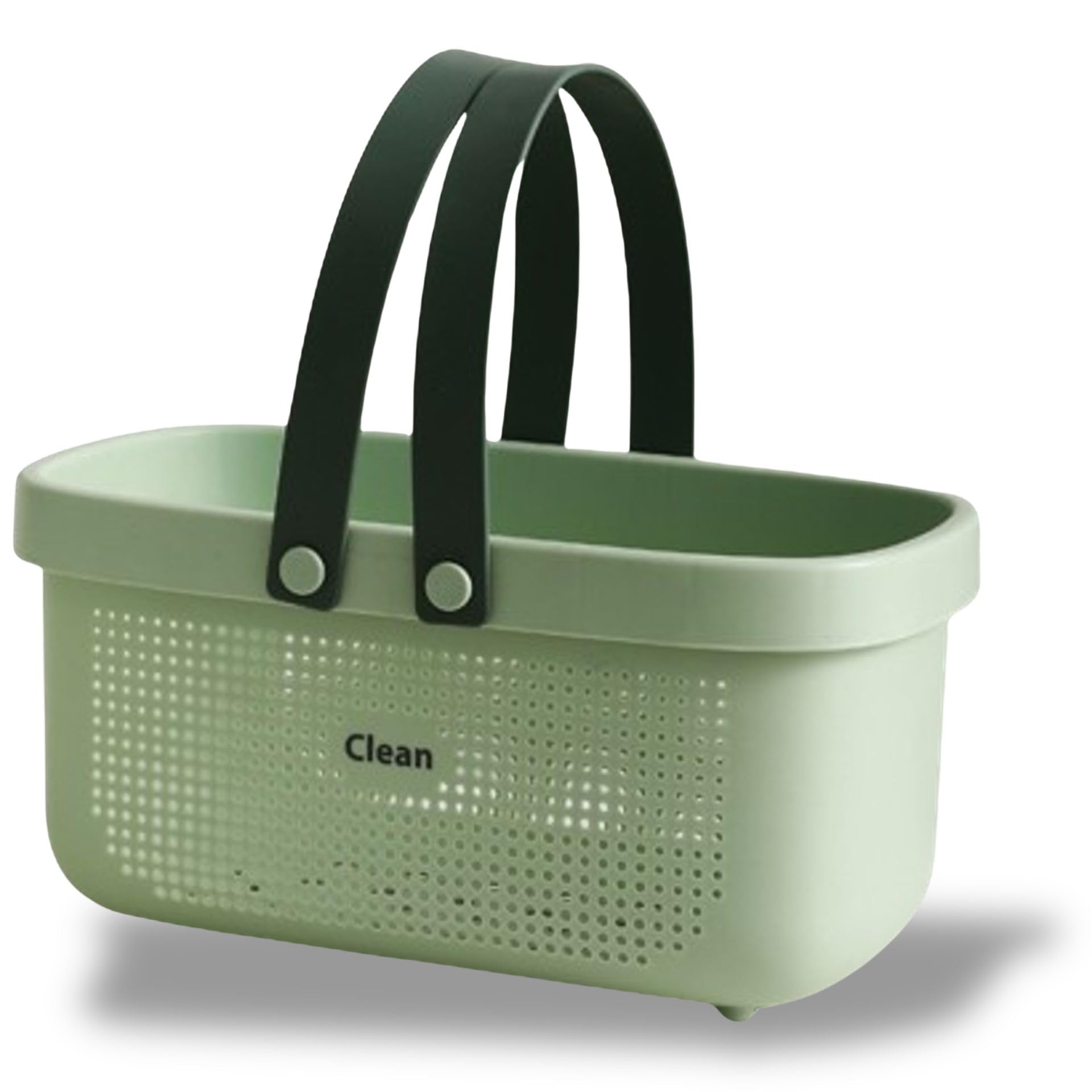 【レビュープレゼント】バスケット 洗面用具 風呂 手提げ かご ランドリー シャワー 水切り 洗面所 温泉 銭湯 スパ バスルーム 1個 (グリーン, 大)