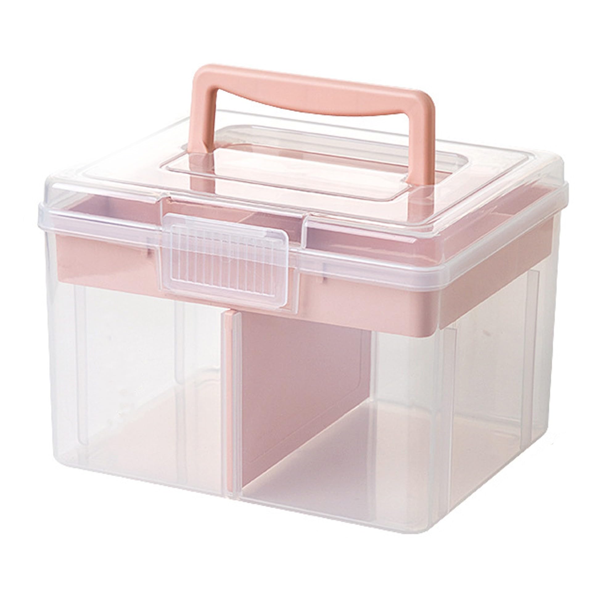 薬箱 おしゃれ 救急箱 大容量 透明 多機能収納ケース 可愛い 北欧 1個 (ピンク, 小)