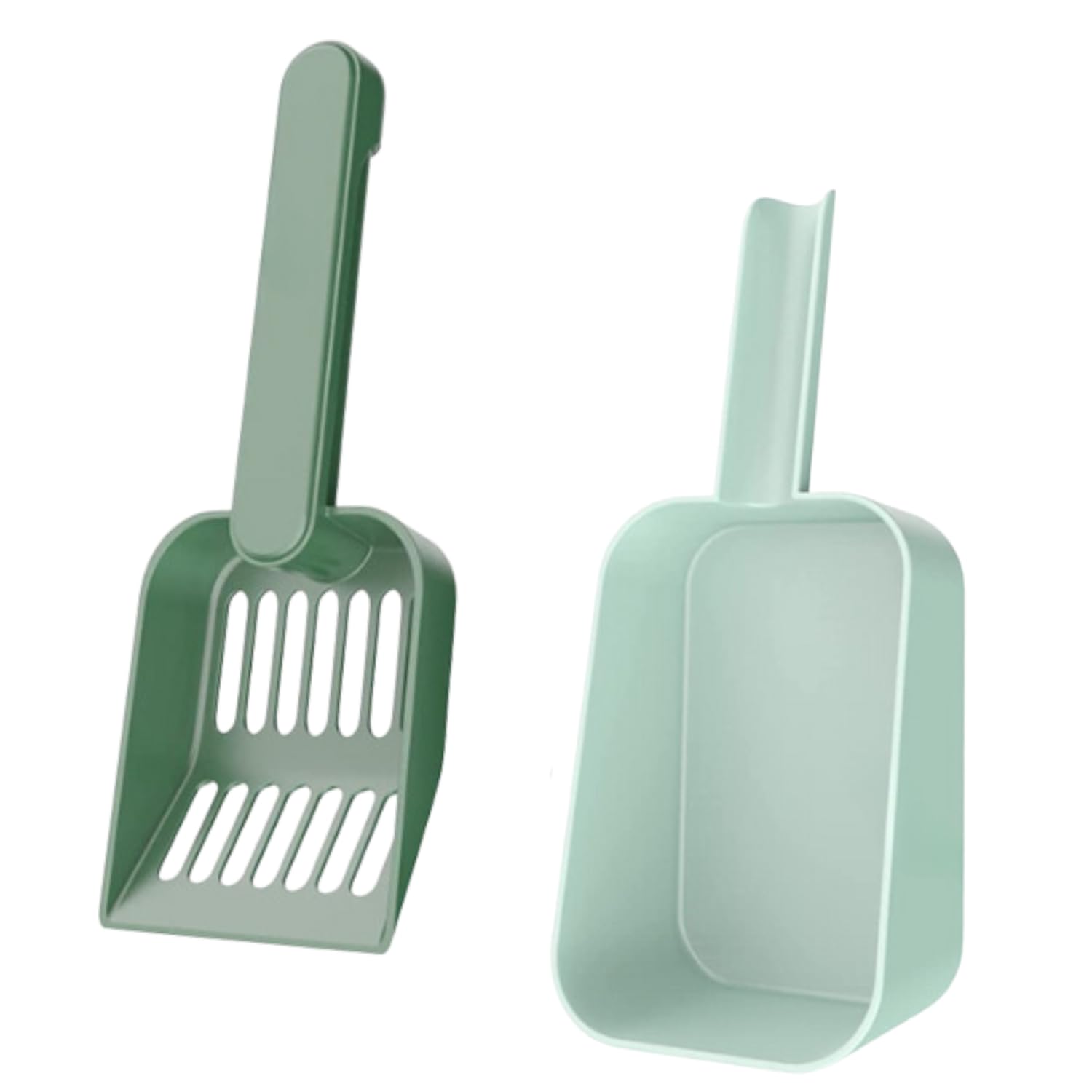 自立するスコップ 【グリーン】 シャベル ケース付き 猫砂 ちり取り付き スコップ