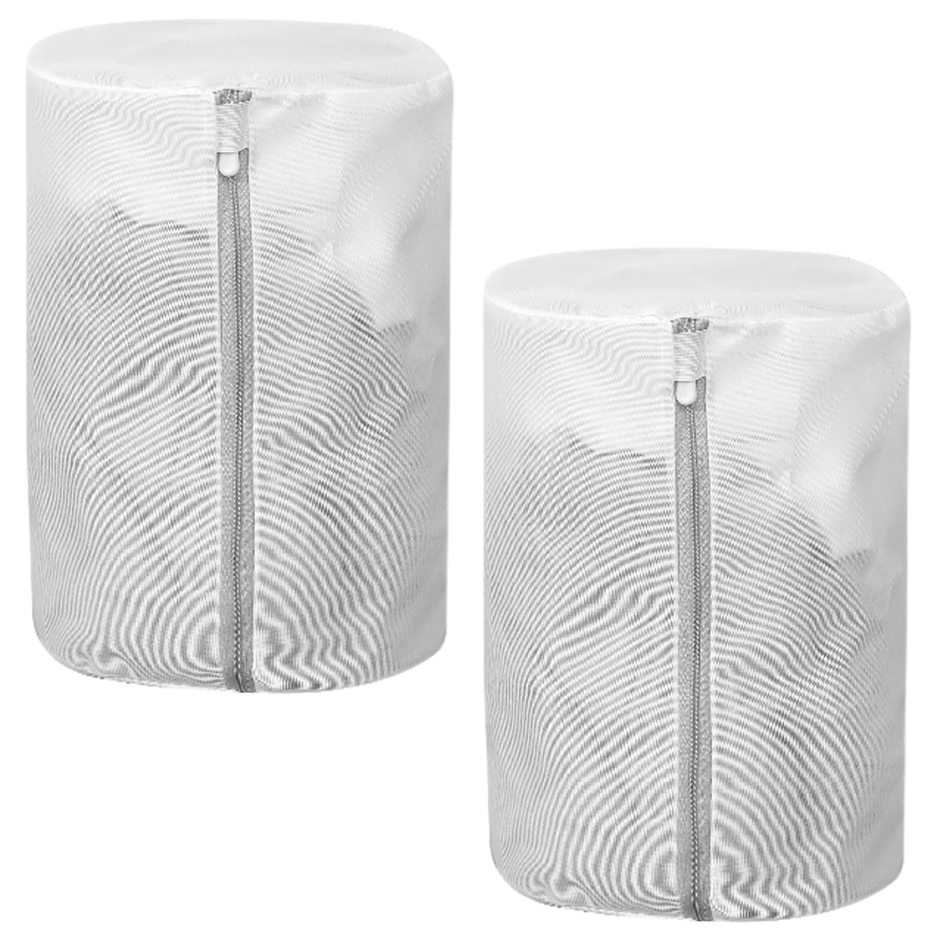 ランドリーネット 洗濯ネット おしゃれ着 セーター タオル デニム かさばる衣類用 (円柱型ファインネット2枚セット)