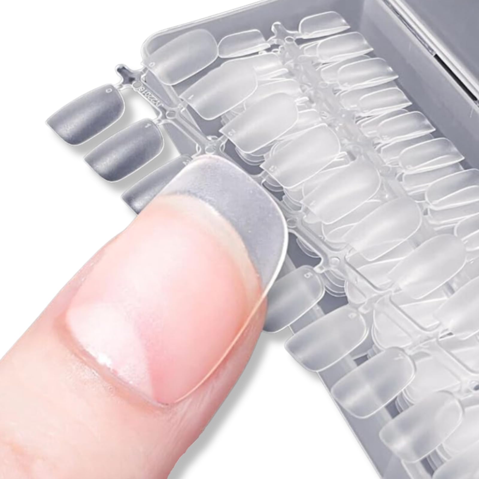 ネイルチップ 超薄 ショート クリア サンディング 自然なフィット感 つけ爪 練習用 業務用 300枚セット (ラウンド, ショート)