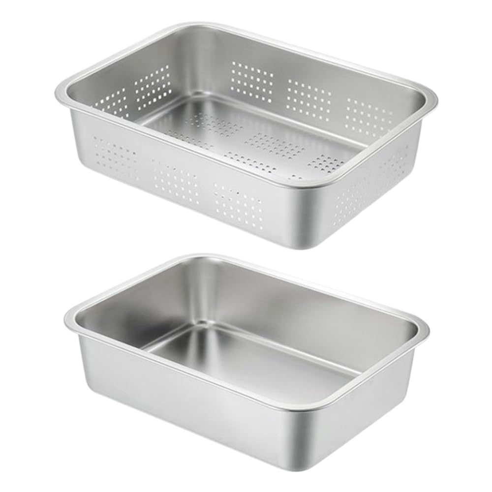 樂天商城 - 【マラソン期間中P5倍＋レビュープレゼント】ステンレスバット バット 調理器具 水切り ステンレス 揚げ物 鍋 四角 網 (36×27×10cm)