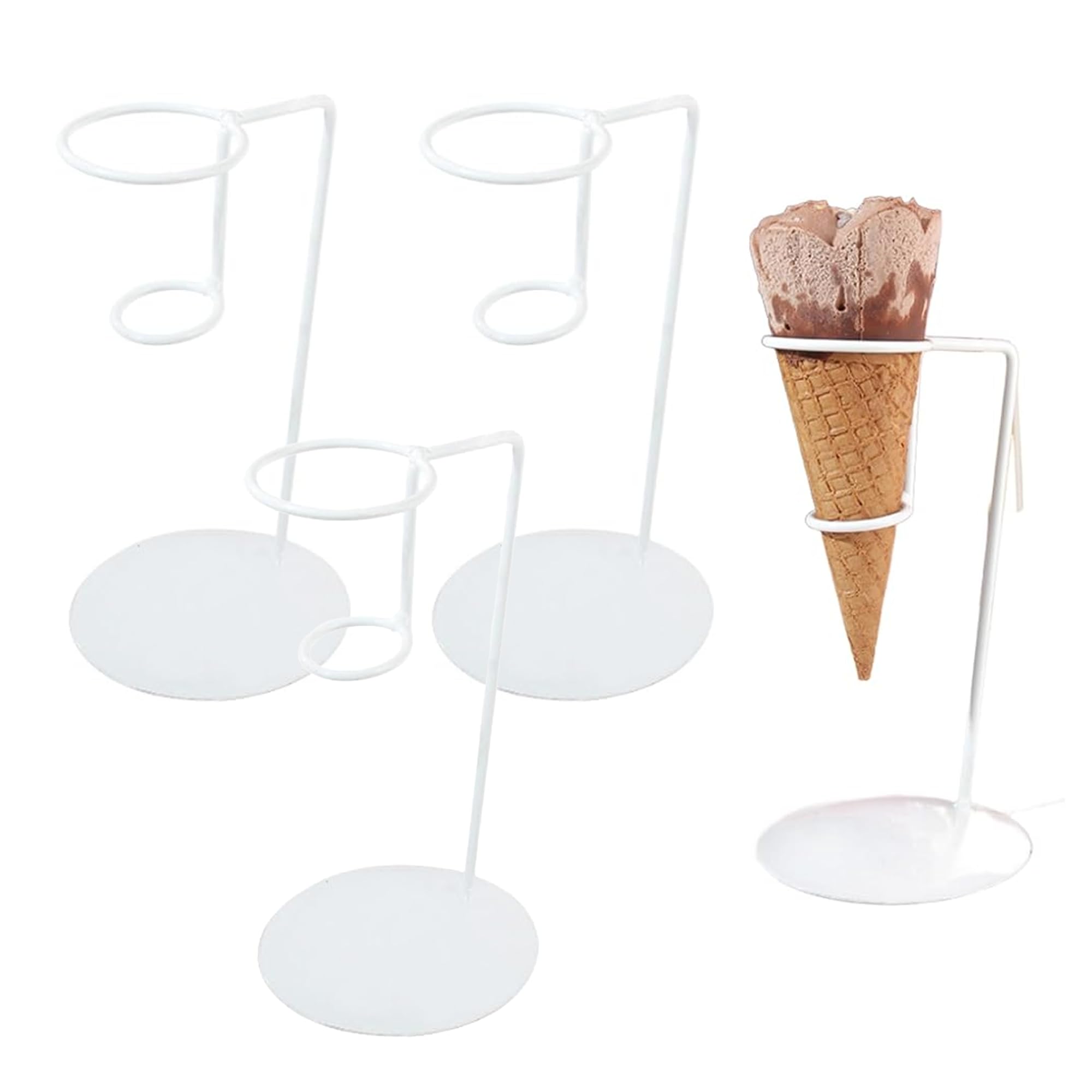 【ポイント5倍】ソフトクリーム クレープ スタンド アイスクリーム コーンスタンド ホルダー 誕生日 展示用 (4個セット)