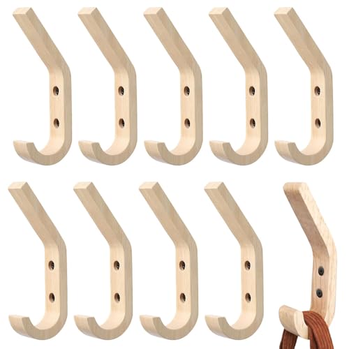 【ポイント5倍】壁掛けフック 石膏ボード 木製 L字 ウォールナット 石膏ボード壁 コート掛け 両用フック 収納用 (10個セット)(3)