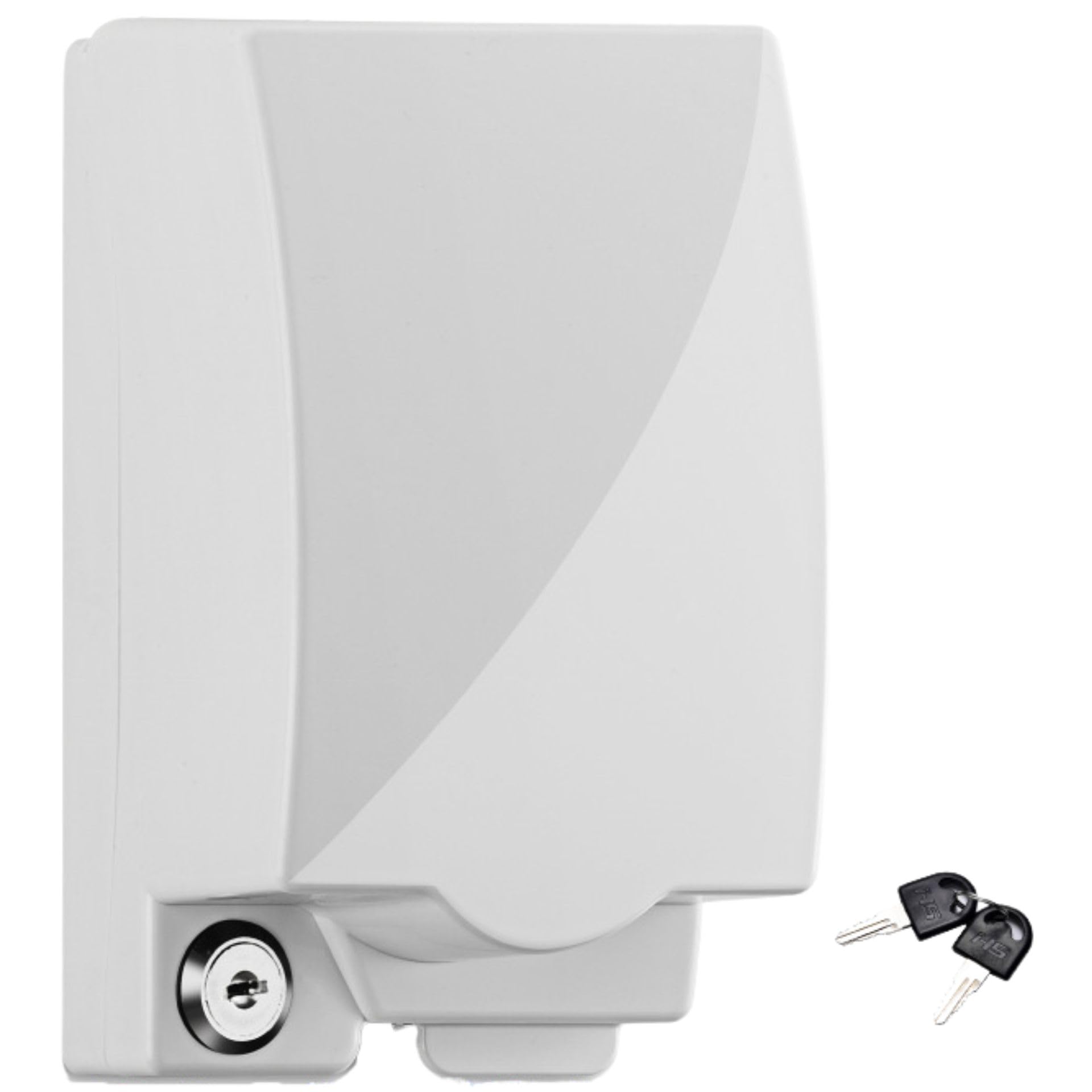 コンセントカバー 鍵付き コンセントガード 施錠可能 被せるだけ ほこり防止 赤ちゃん ペット いたずら防止 キッチン 防水 賃貸 後付け 感電防止 盗電防止 延長コード 保護 トラッキング防止 1個 (厚み6.5cm)