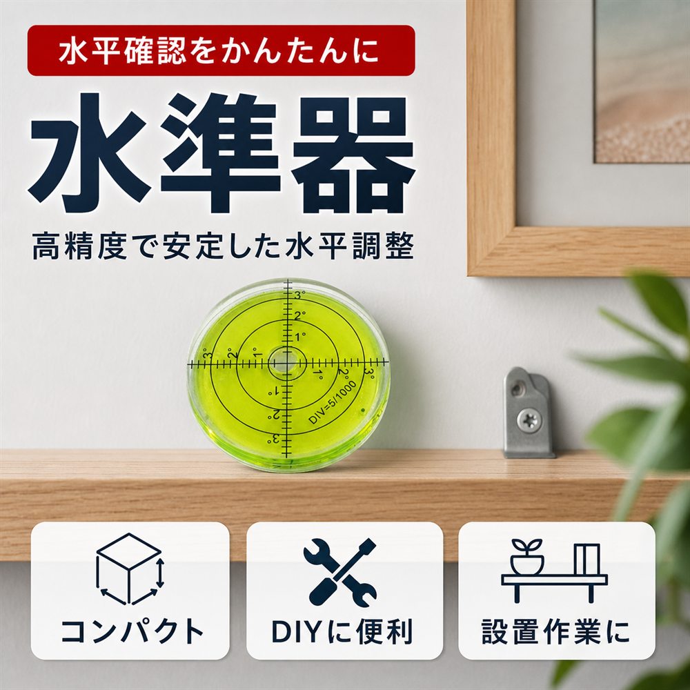 レベル 水準器 水平器 小型 測定 傾斜 丸型 精度 アナログ 目盛り付き 工具 DIY