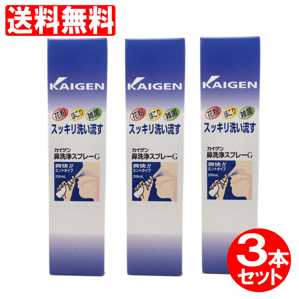 カイゲン鼻洗浄スプレー3本セット　600ml（200ml×3本）点鼻ミントタイプ【花粉】【ほこり】【雑菌】鼻用洗浄器ラフェルサ送料無料