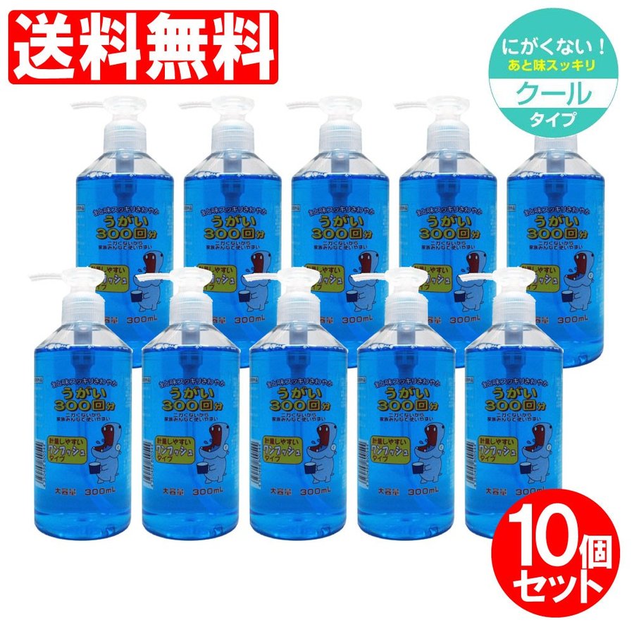 うがい液 イーレス うがい薬 300mL×10個セット ミント味 指定医薬部外品 日本製 送料無料