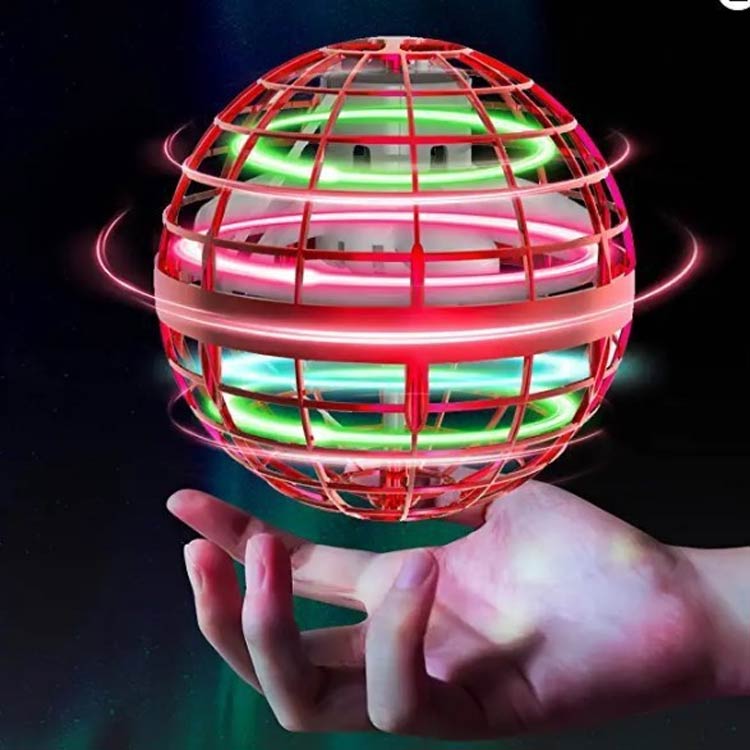 AZONSHOPの飛行 光る ブーメラン ドローン ジャイロ フライング UFOおもちゃ ボール ミニドローンおもちゃ 遊び ロータリー ASMR USB充電 子ども 飛行ボールトイ 浮遊 ボール LEDライト スピナー 回転式 ブルー レッド パープル｜アングル2