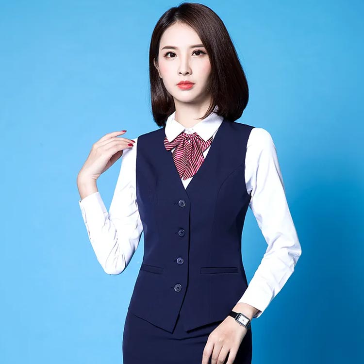 お洒落 スリム 4つボタン レディース 仕事用 4つボタン 制服 フォーマル スーツベスト ビジネス 面接 事務服 女性用 オフィス OL azon-shop00-10000647 AZONSHOP サンプル画像3