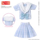 アゾン　1/12チアフル☆セーラー服set(ライトブルーチェック) AZONE 1/12 ドール用 アウトフィット＆アイテム