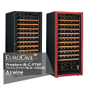 EUROCAVE｜＜納期は都度お知らせします＞ユーロカーブ ユーロカーブ プルミエシリーズ Premiere-M-C-PTHF（黒/赤） ガラスドア/140本収容｜法人様限定