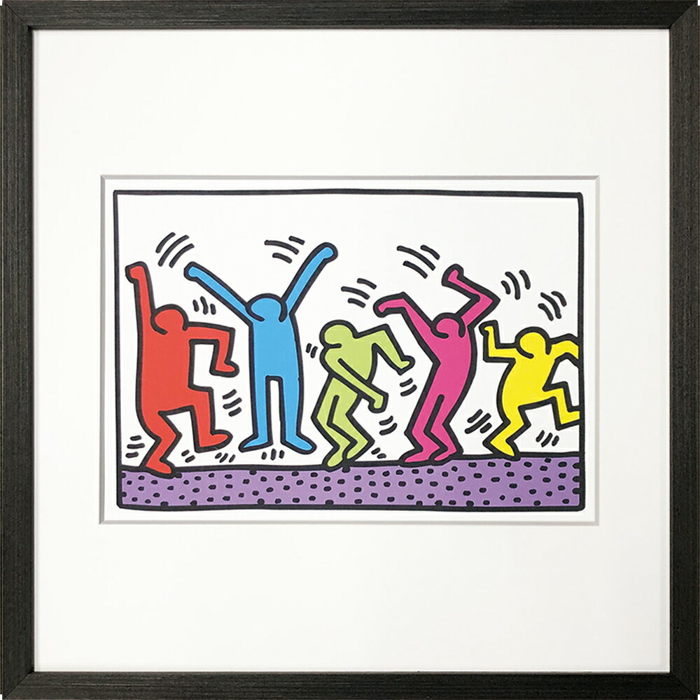 【6/1限定 最大ポイント6倍 エントリー必須】Keith Haring｜キースヘリング アートフレーム Untitled (dance) 【bicosya/美工社】 IKH-62515 サイズ425x425x32mm｜法人様限定