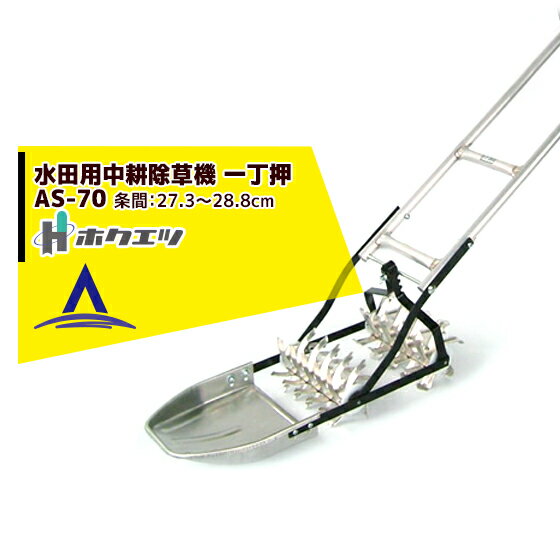 【11/1限定 最大ポイント6倍 エントリー必須】ホクエツ 水田用中耕除草機 一丁押 AS−70 条間27.3〜28.8cm