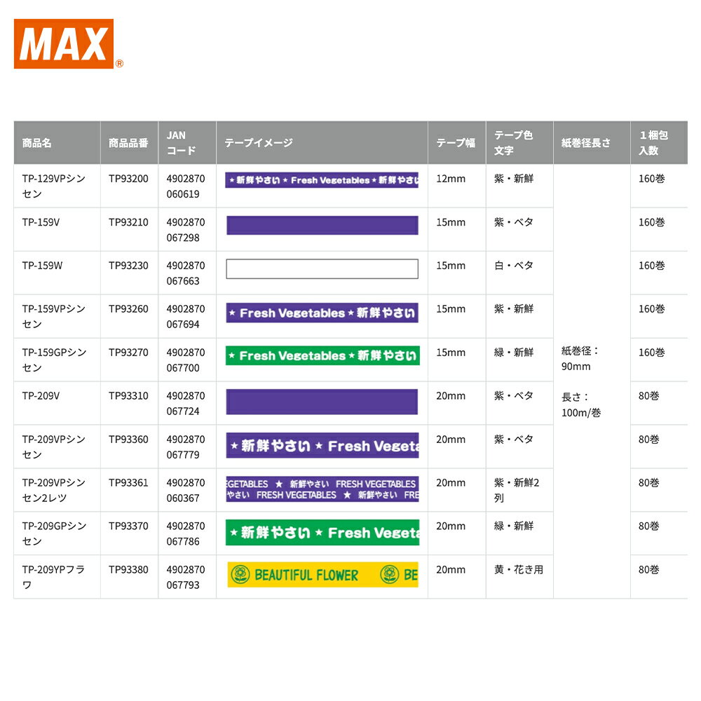 MAX�á�20�����å��ʡ�ޥå��� ��ڷ�«�� ���Ӥޤ�����Ǵ��ơ��� �� TP-209VP ���󥻥� �翧 �����䤵�� TP93360