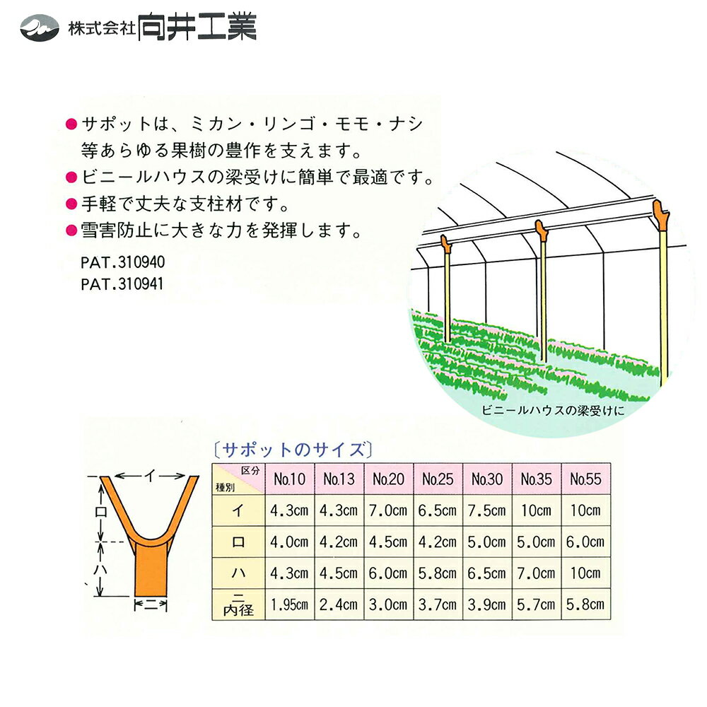 最大100%ポイントバック 確率2分の1！条件達成でチャンス最大5倍！要エントリー！向井工業 枝受けサポット No.13 100個入り No.13