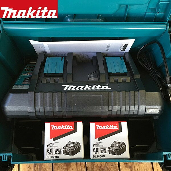 AZTEC 楽天市場店のマキタ パワーソースキット1 A-61226 ケース+急速充電器DC18RD+18V/6.0AhバッテリBL1860Bx2個｜アングル2